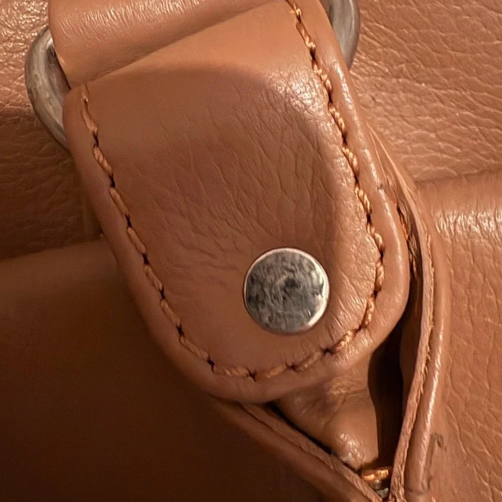 Twisted x tan‎ leather briefcase